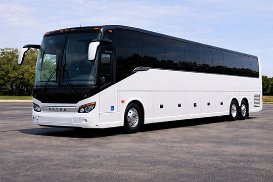 56-passenger charter bus rental Malta TX